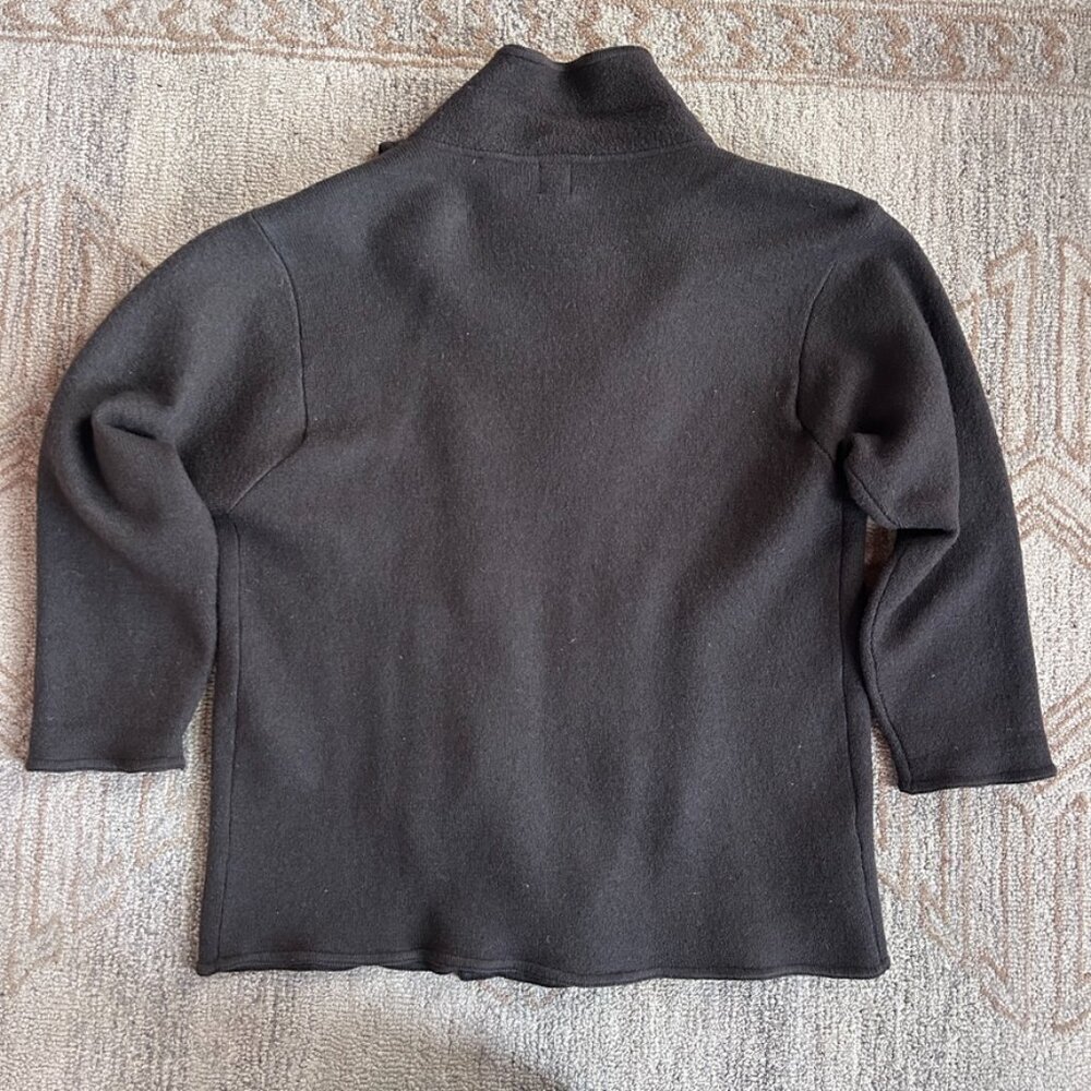 Wool Lagenlook Oversized Double Breasted Soft Layer Coat Jacket Minimalist M - Picture 4 of 13